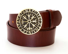 Leather Belt with Viking Compass Buckle - Gone Rogue