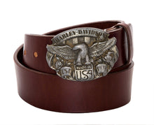 Leather Belt with Vintage Harley Buckle - Gone Rogue