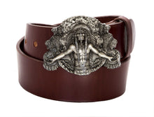 Leather Belt with Vintage Indian Chief Buckle - Gone Rogue