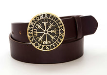 Leather Belt with Viking Compass Buckle - Gone Rogue