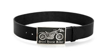 Pebbled Leather Belt with Steel Horse Rider Buckle - Gone Rogue